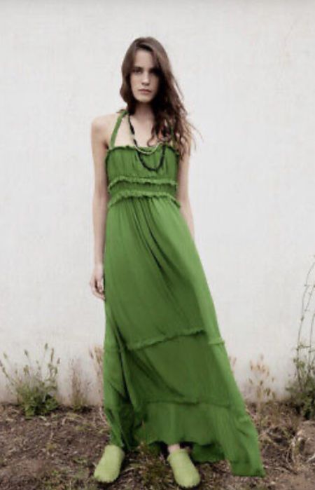 Rochie maxi verde smarald ZARA STUDIO editie limitata