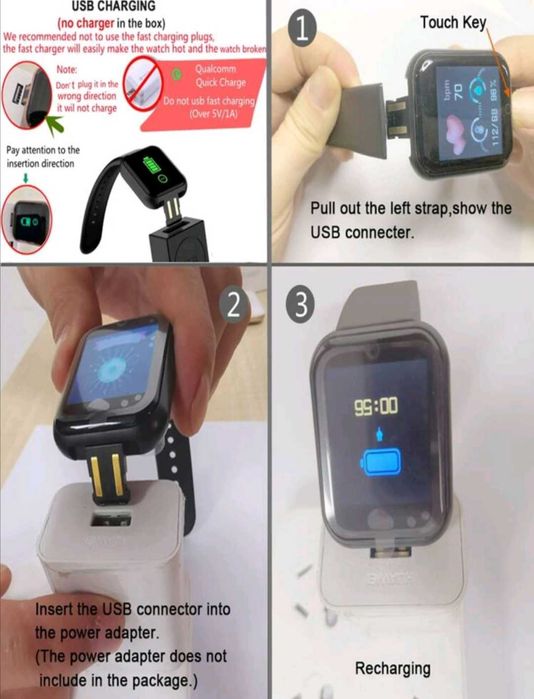 Водоустойчив смарт часовник smart с брояч на калории, крачки аларма