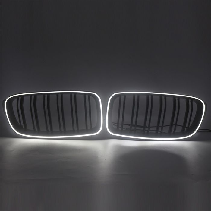 LED светещи двойни бъбреци BMW 5 F10 лед грил решетки бмв ф10 черни