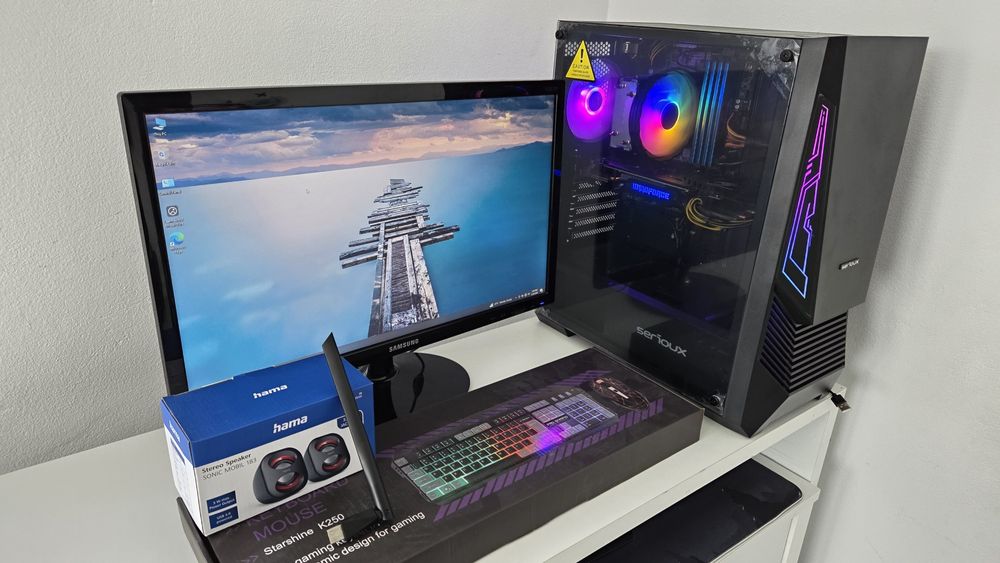 Sistem Gaming Complet i7+16gb RAM + GTX970 4GB GDDR5 + 1tb hdd+ ssd Boxe wifi  Monitor 22 Full HD ideal GTA5 FiveM Fornite CS2 Roblox Minecraft