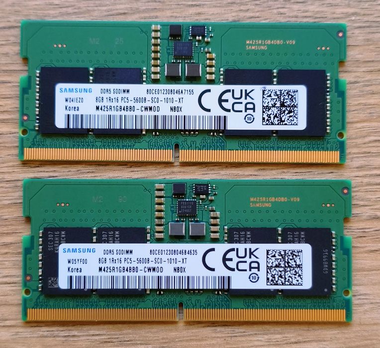 2x8gb, DDR5, 5600MHz, CL46, Samsung laptop RAM kit
