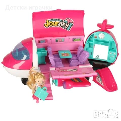 Комплект кукла със подвижен самолет и аксесоари