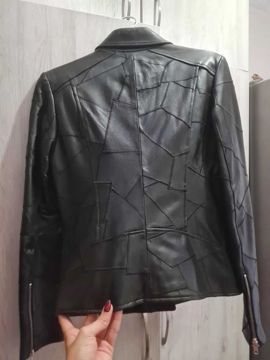 Черно кожено яке от естествена кожа