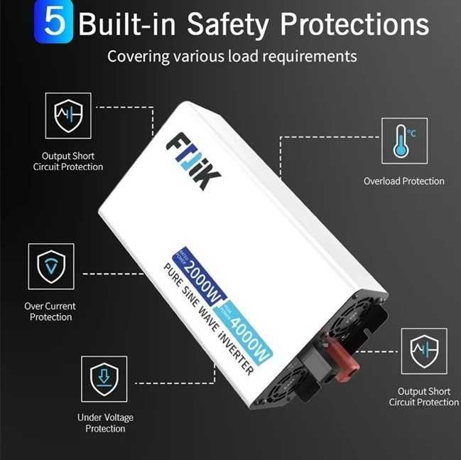 Invertor FDiK S3 4000W 12V sau 24V, sinus pur ecran LCD