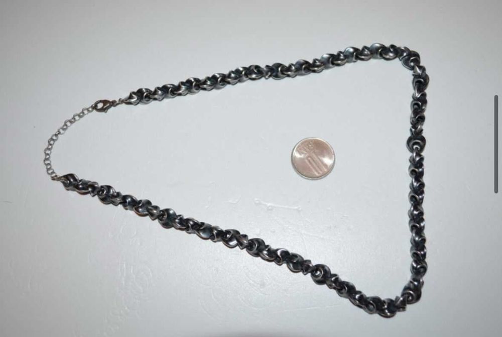 COLIER ARGINT 925 - La baza gatului - Patinat - Unisex - 56g.- Vintage