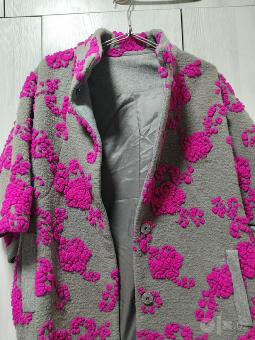 Пальто-кардиган oversize с ярким узором