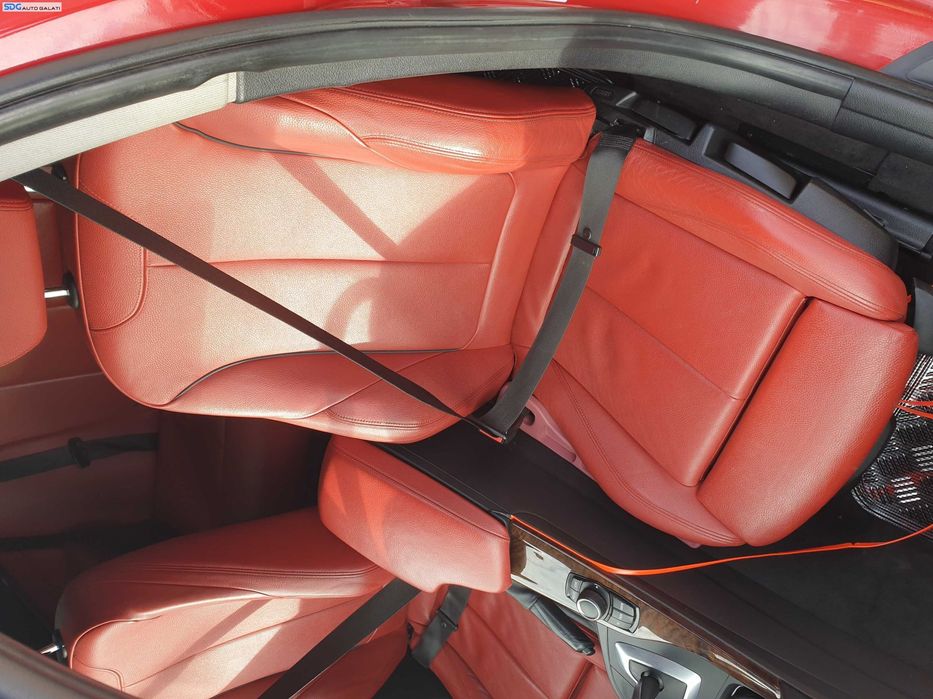 Interior Piele Rosie Scaun Scaune Stanga Dreapta Fata FARA Incalzire si Bancheta cu Spatar Fara Rabatare BMW Seria 3 F30 Berlina Sedan 2011 - 2019 [K1157]