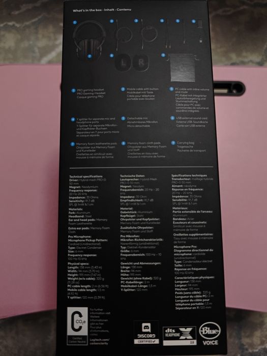 Игровые наушники Logitech G PRO X (Blue Mic)