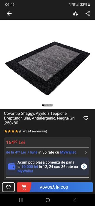 2 covoare tip Shaggy, dimensiuni 290x200 si 250x80