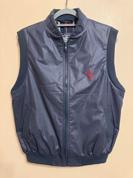Vintage Men’s Burberry Nova Check Blue Vest Gilet.