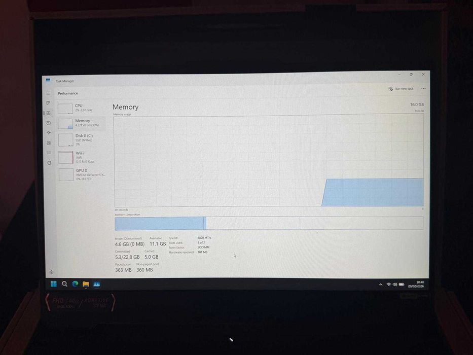 ASUS TUF Gaming A15 (FA507) – Ryzen 7 7435HS / RTX 4060 8GB /16GB RAM