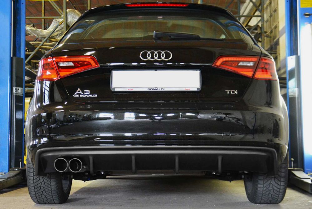 Difuzor bara spate fusta spoiler lip AUDI A3 8V pentru bara standard