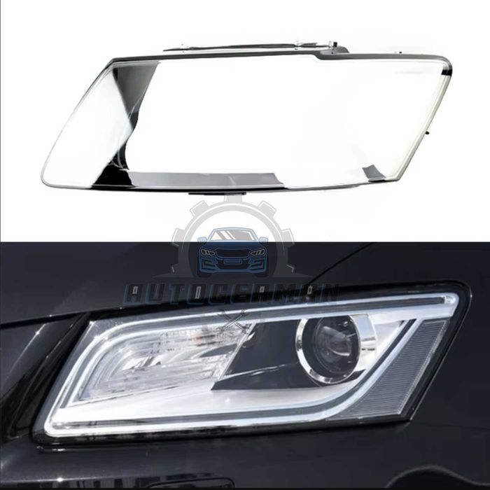 Капаци фарове Audi Q5 2013 2014 2015 2016 2017 стъкло фар крушки Ауди Кю5 Xenon предни фарове фарова оптика защитно стъкло капак фар авто осветление