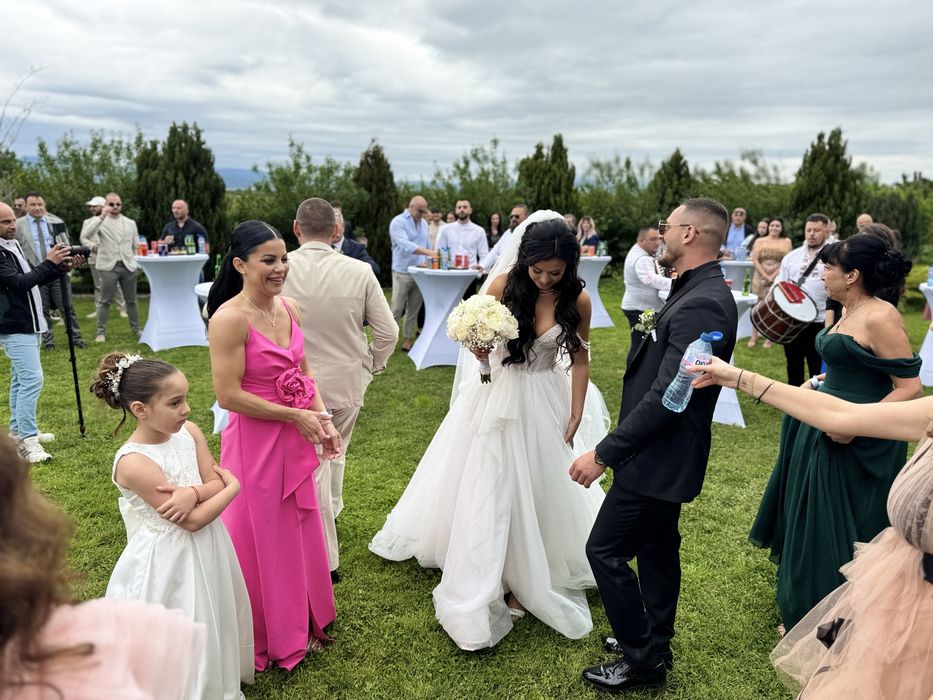 Детска шаферка бяла рокля