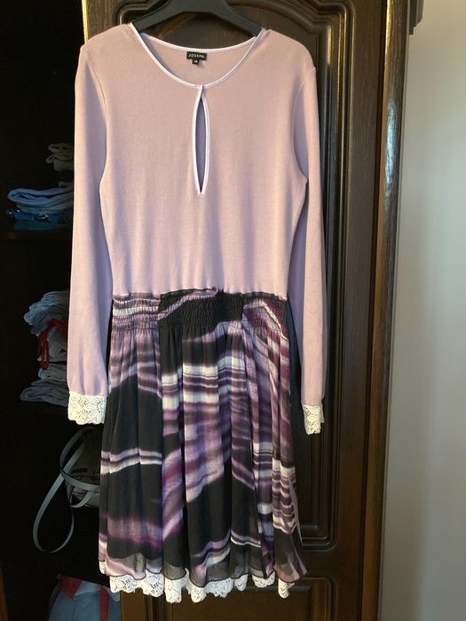 Rochie lila/mov, matase/bumbac