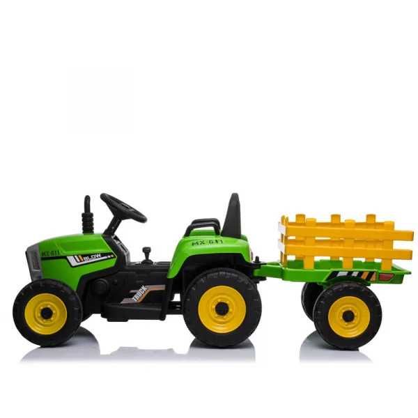 Tractoras electric Kinderauto BJ-611 60W 12V cu remorca si telecomanda