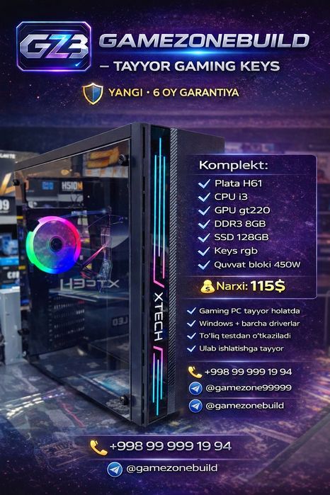 Yangi Tayyor kompyuterlar | kompyuterlar | Arzon kompyuterlar