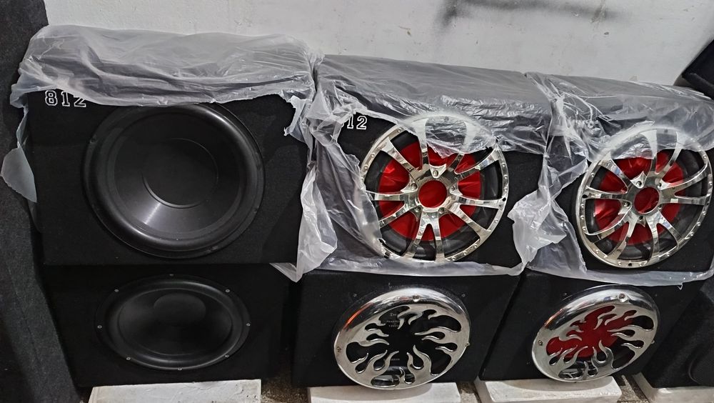 Statie amplificator subwoofer boxe difuzoare casetofon player kit rms