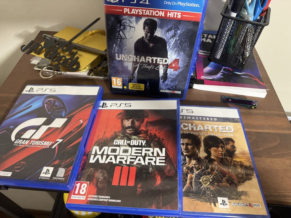 Пакет 3 PS5 игри + Uncharted 4 за PS4 подарък