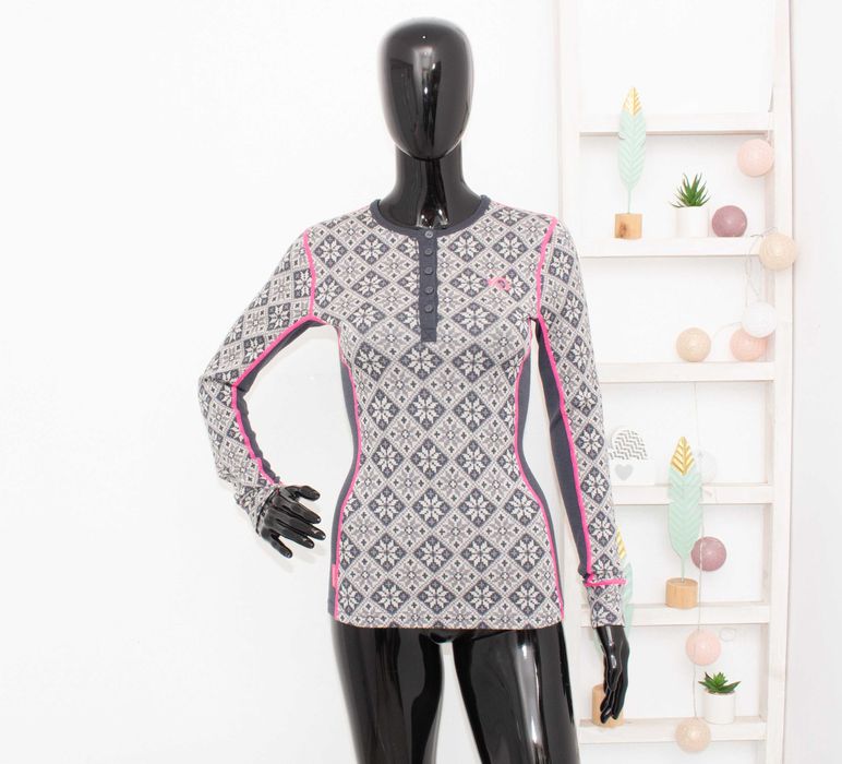 Kari Traa дамска мерино блуза сива термо бельо от мериносна вълна S