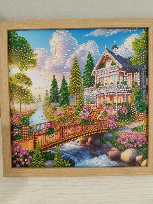 Диамантен гоблен 25 х 25 см готов изработен в рамка