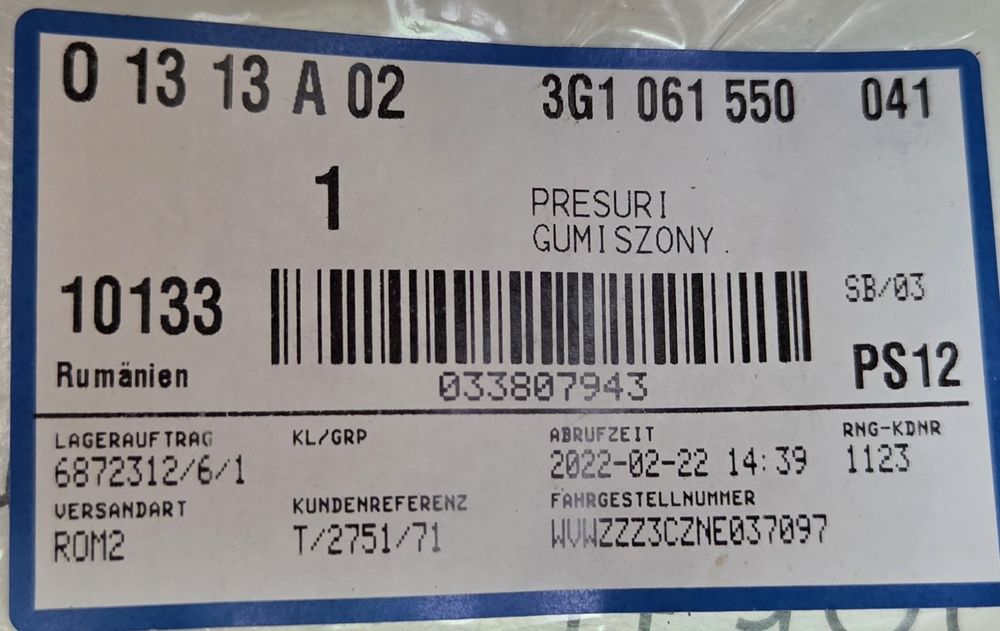 Covorase cauciuc VW Passat B8 NOI 350 lei pret fix
