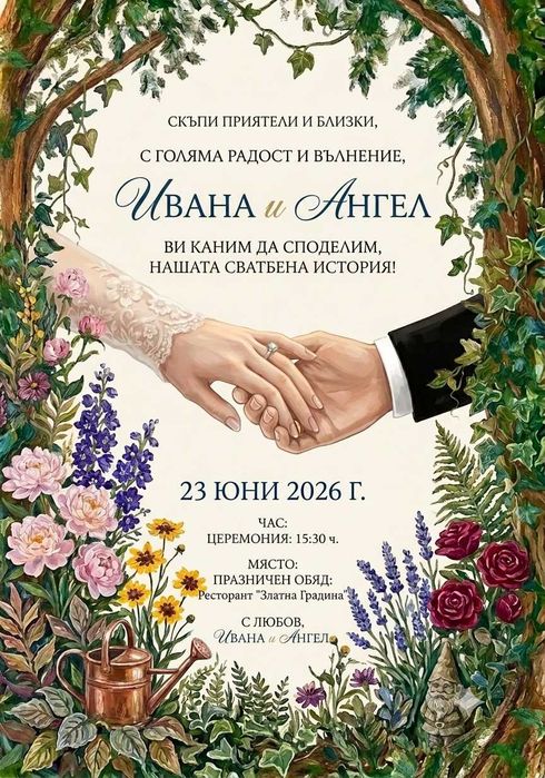 Дигитални покани за сватба, моминско парти и рожден ден | Персонализиран модерен дизайн