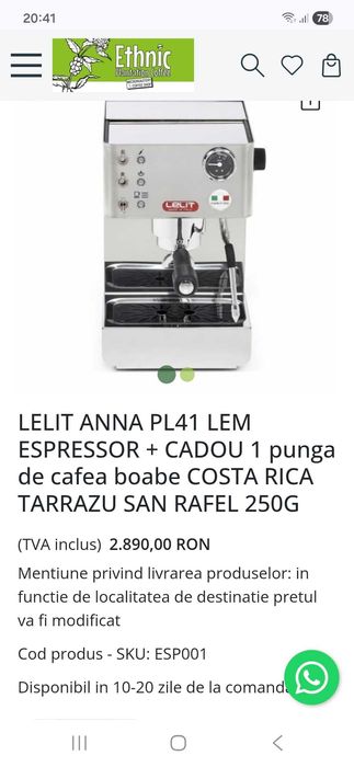 espresor Lelit ANNA PL41 LEM si rasnita Lelit