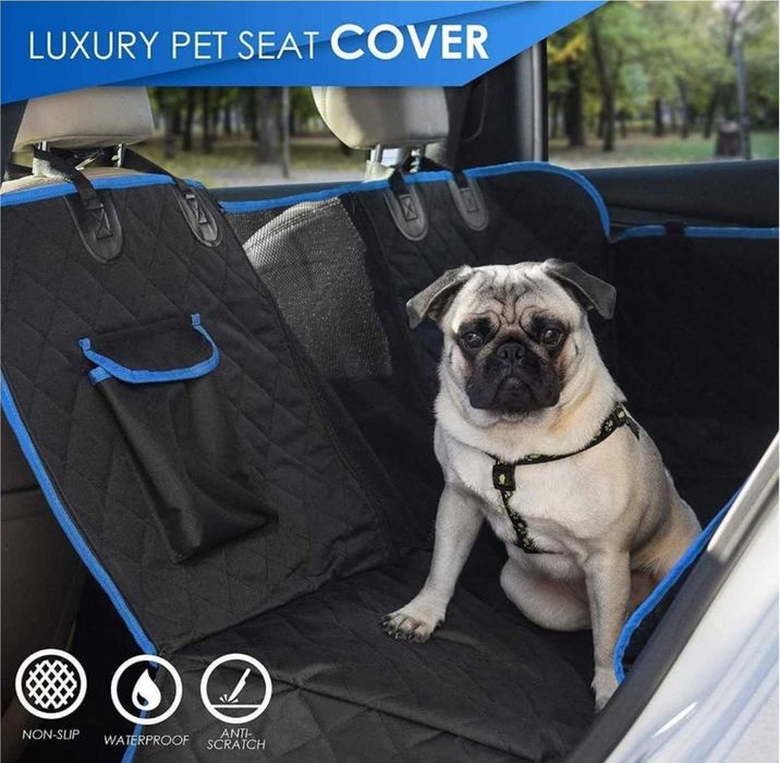 Husă Auto PETZANA pentru Câini - Impermeabilă, 4 Straturi, Protecții Laterale cu Fermoar