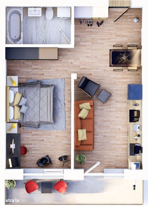 Studio 44 mp, 69 250€, parcare inclusă, Subcetate City 2, DEZVOLTATOR.