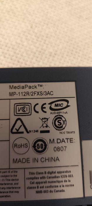 audio codes MP 112R 2FXS 3AC 2 porturi