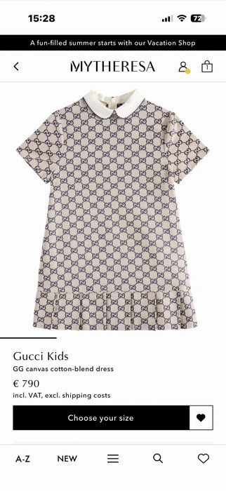 Детска рокля 90 см Gucci