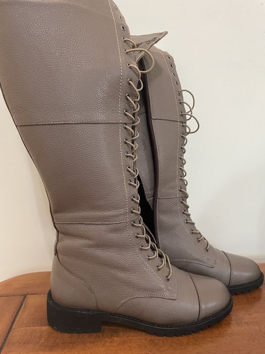 Cizme inalte cu siret - piele naturala (36)