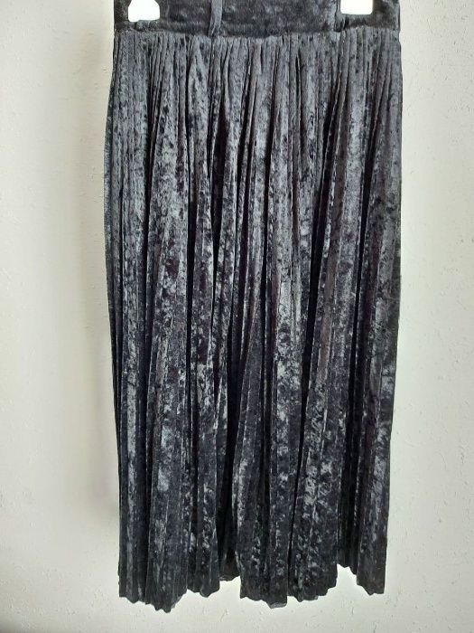 Юбка  плиссированная бархатная, хб велюр