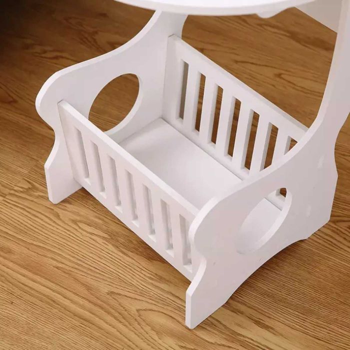 Кръгла масичка за кафе с органайзер