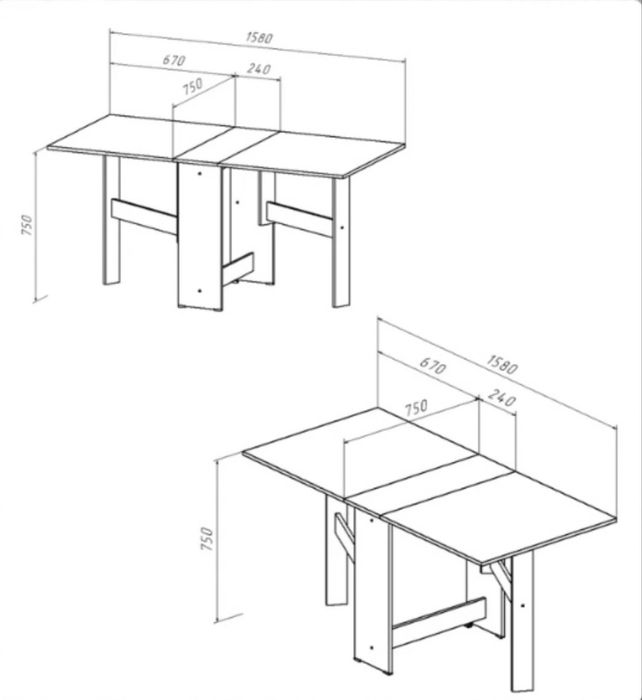 Стол книжка белый