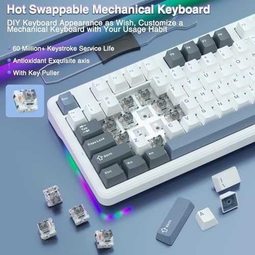 Механична клавиатура AULA F87 безжична 75 RGB