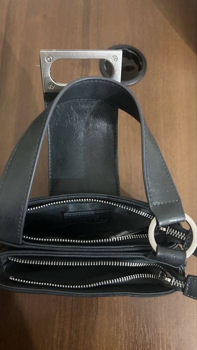 Сумка Mango, темно зеленого цвета, эко кожа