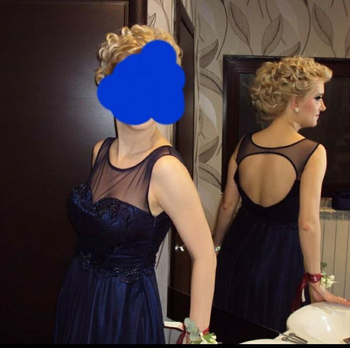 Rochie lunga bleumarin