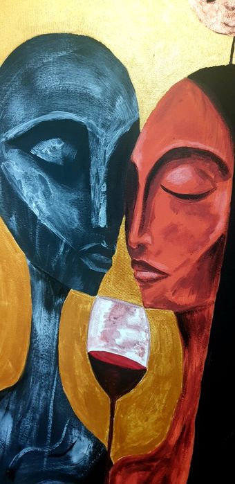 Tablou pictat 80cmx60cm O searã romanticã