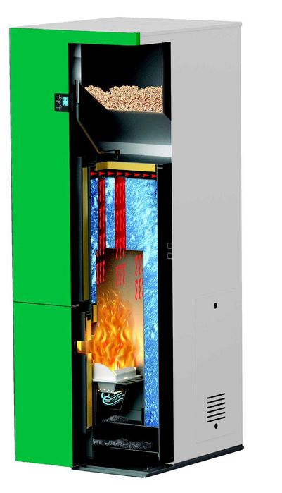 Sistem HYBRID pompa de caldura RubynoR si centrala pe peleti 10/24kW