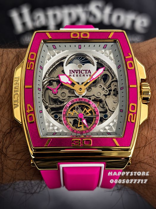 INVICTA Diablo Pink/Gold automatic 52 mm, Инвикта нов мъжки часовник