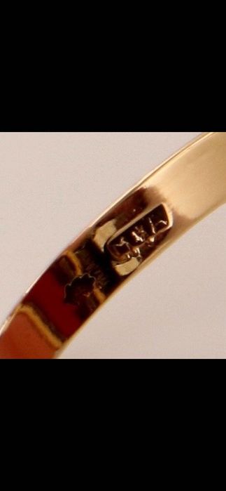 Inel aur galben 14 ct cu carnelian