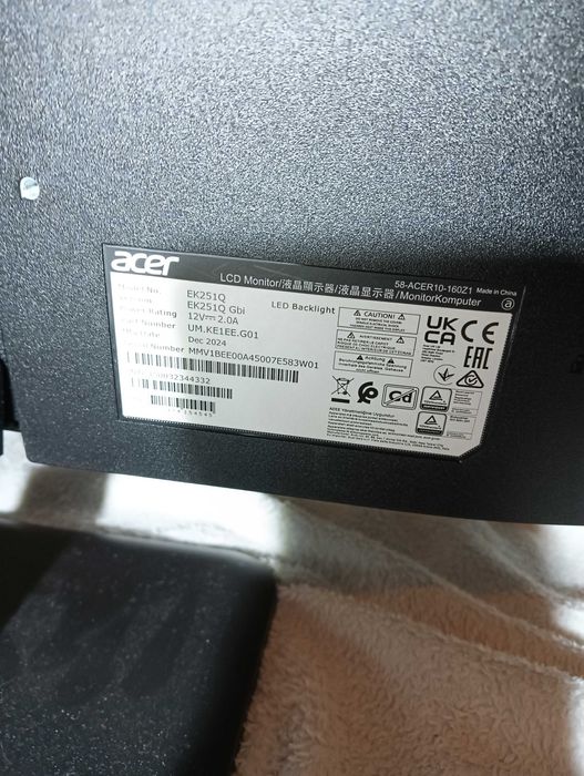 Monitor acer 24,5 inci 100hz