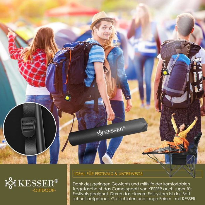 Къмпинг стол KESSER® 2 в 1, шезлонг, до 160 кг |