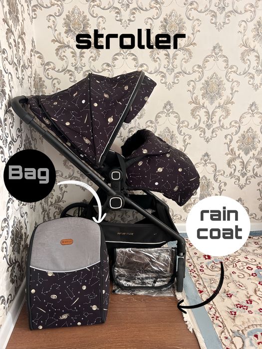 Коляска-NEW LUX,черный цвет.