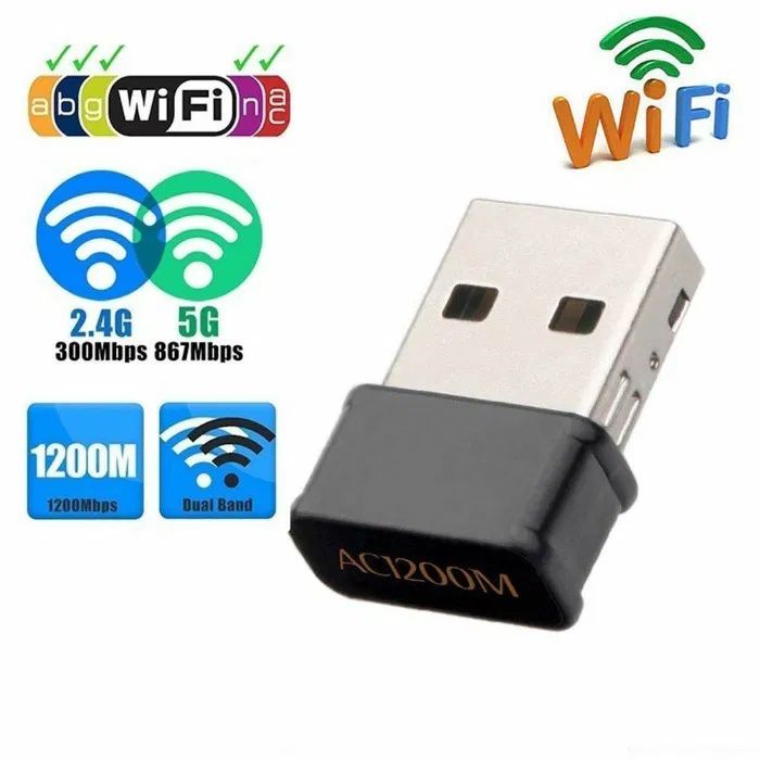 Conexiune super Wireless Dual Band 1200Mbps 802.11AC USB Wifi! Nou!