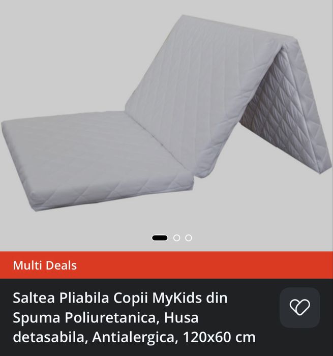 Saltea pliabila cocos 160 x 60 x5 cm