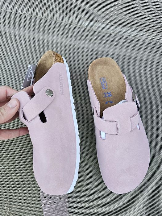Birkenstock boston roz piele intoarsa 38