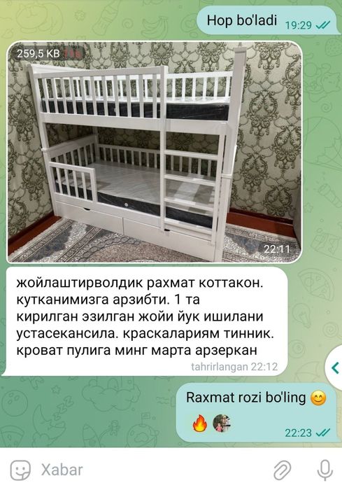 Bolajonlar orzusidagi krovatlar  Yuqori premium sfat zamonaviy dizayn